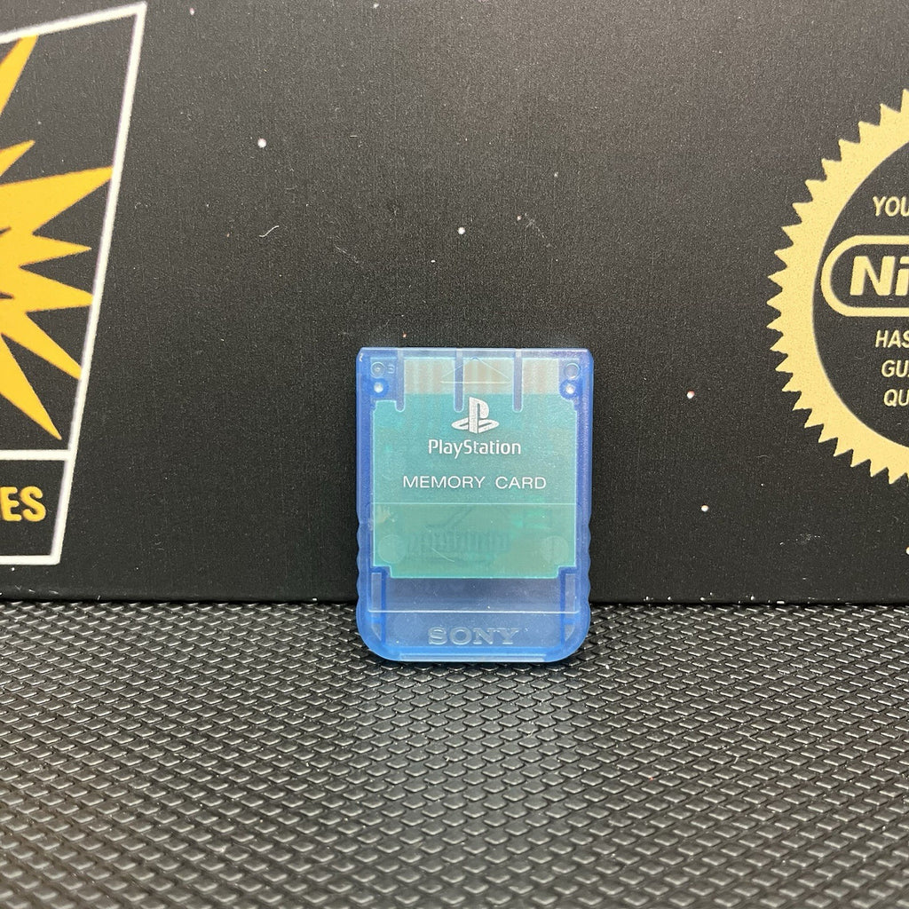 Original Playstation PS1 Memory Card Transparent Blue TESTED FREE TRACKED POST