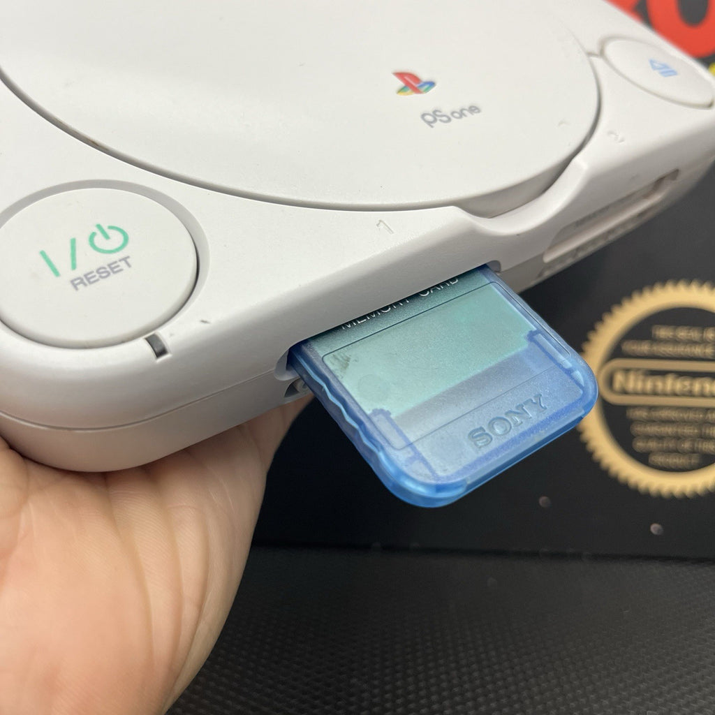 Original Playstation PS1 Memory Card Transparent Blue TESTED FREE TRACKED POST