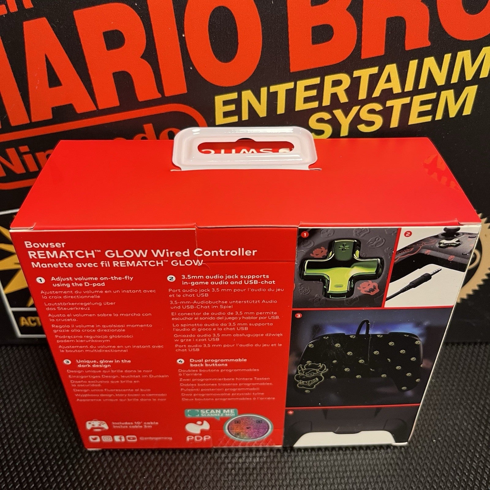 Super Mario PDP Rematch Glow Wired Controller Nintendo Switch