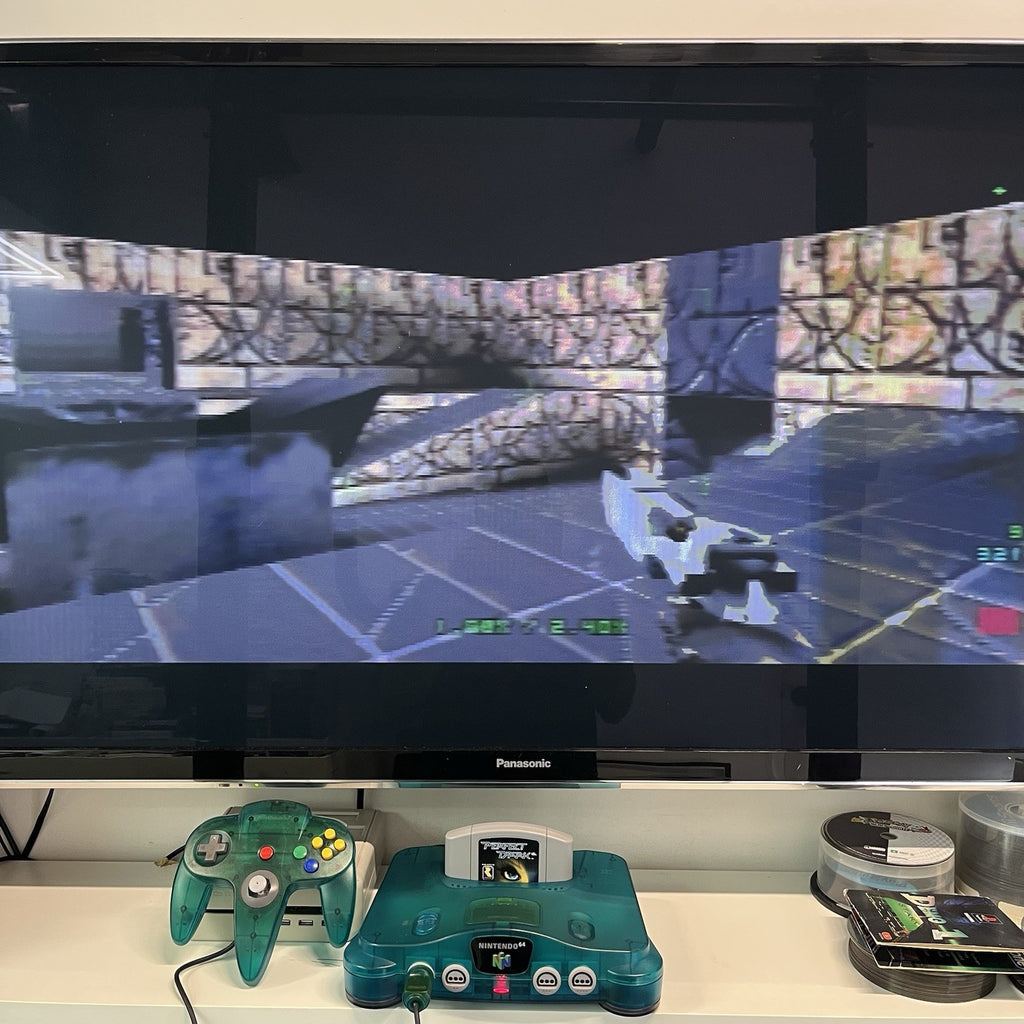 Nintendo 64 Funtastic Ice Blue Console With Matching Controller Game & Leads