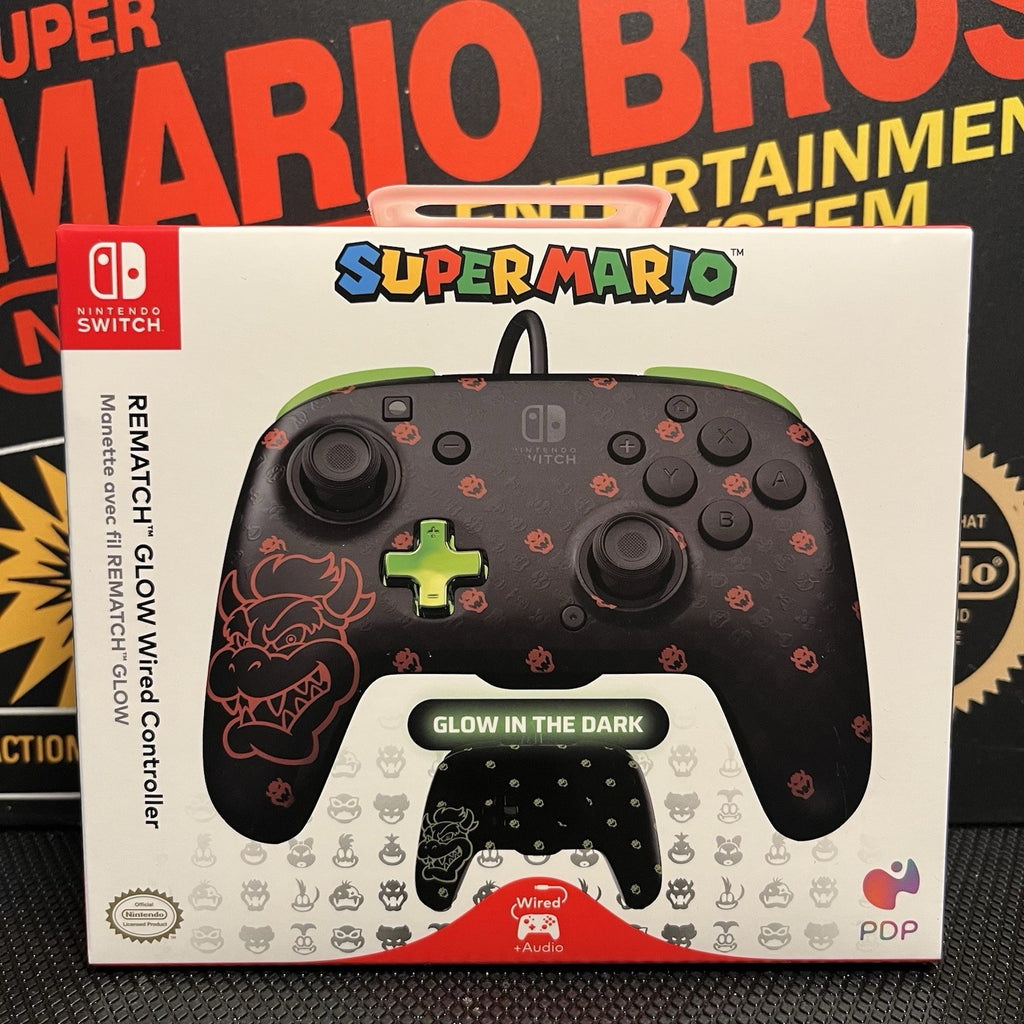 Super Mario PDP Rematch Glow Wired Controller Nintendo Switch