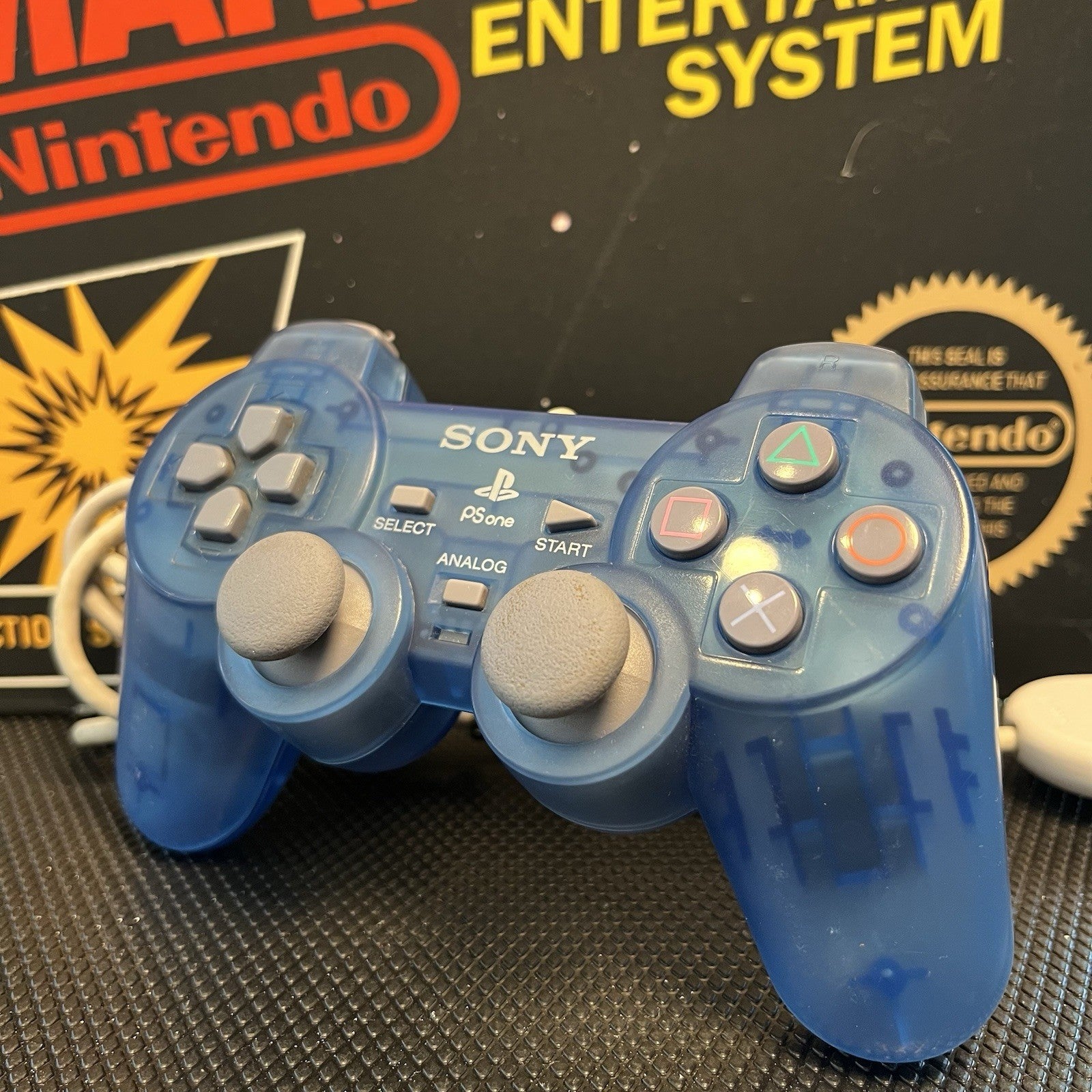 Sony PSONE PS1 Clear Transparent Blue Controller SCPH-110