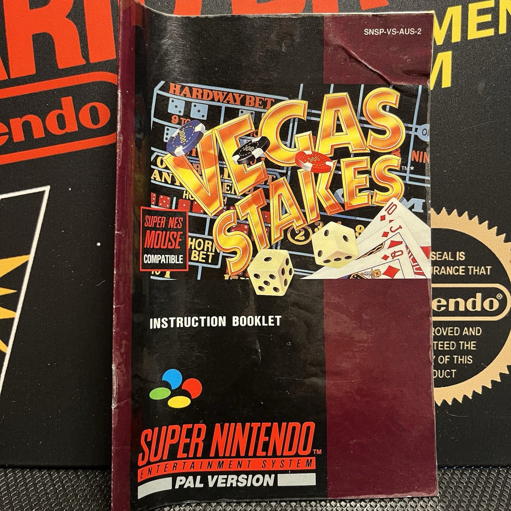 Vegas Stakes W.Manual Super Nintendo Entertainment System