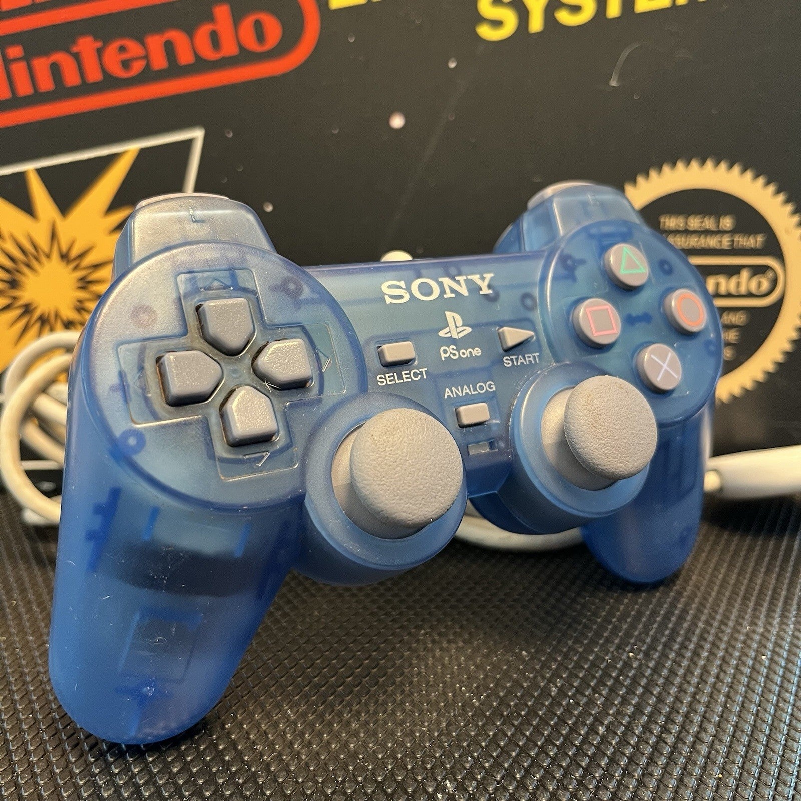 Sony PSONE PS1 Clear Transparent Blue Controller SCPH-110