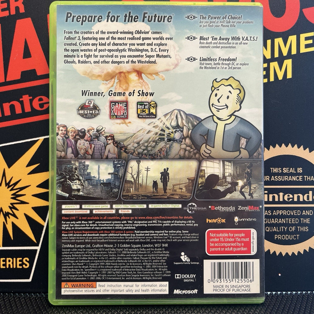 Fallout 3 W.2 Expansion Packs W.Manuals Xbox 360