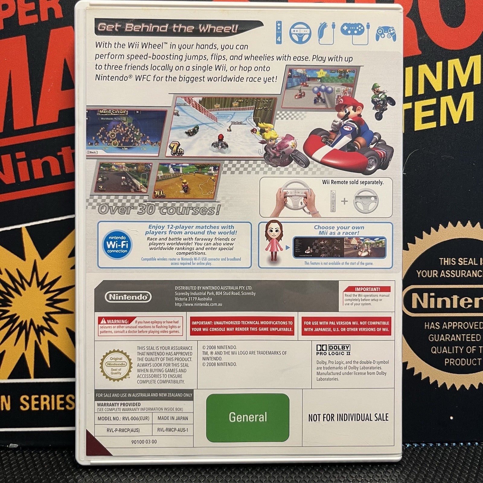 Mario Kart Wii Big Box W.Wheel & Manual Nintendo Wii