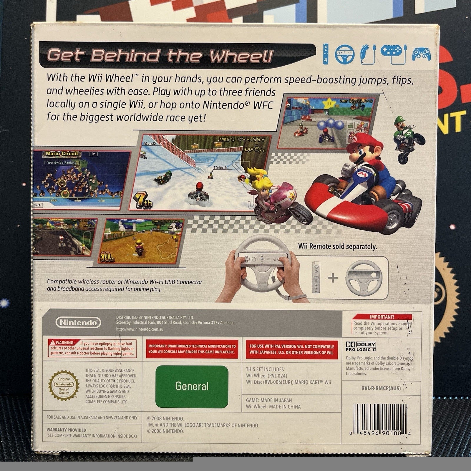 Mario Kart Wii Big Box W.Wheel & Manual Nintendo Wii