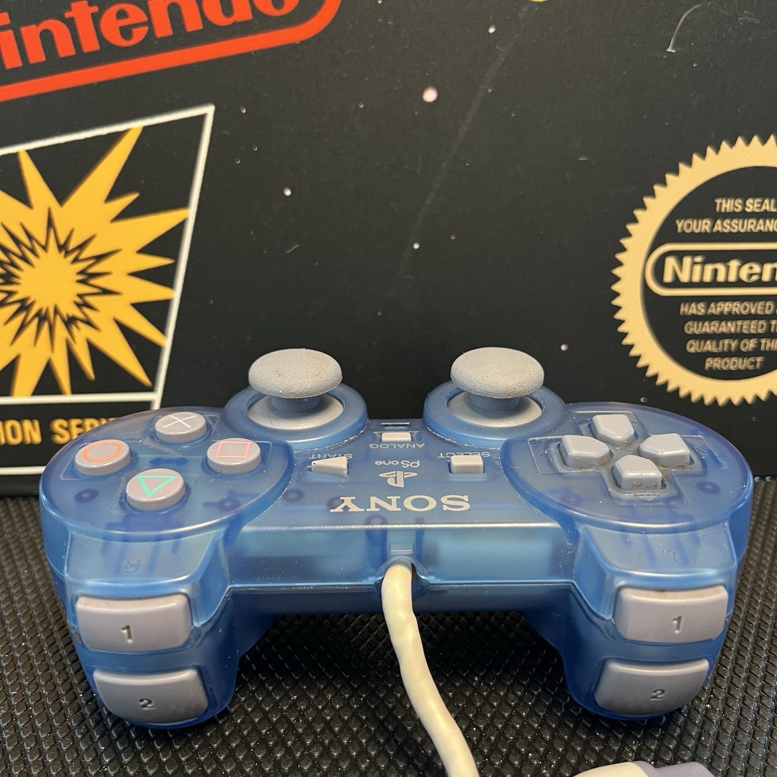 Sony PSONE PS1 Clear Transparent Blue Controller SCPH-110