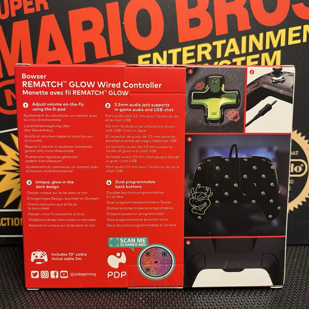Super Mario PDP Rematch Glow Wired Controller Nintendo Switch
