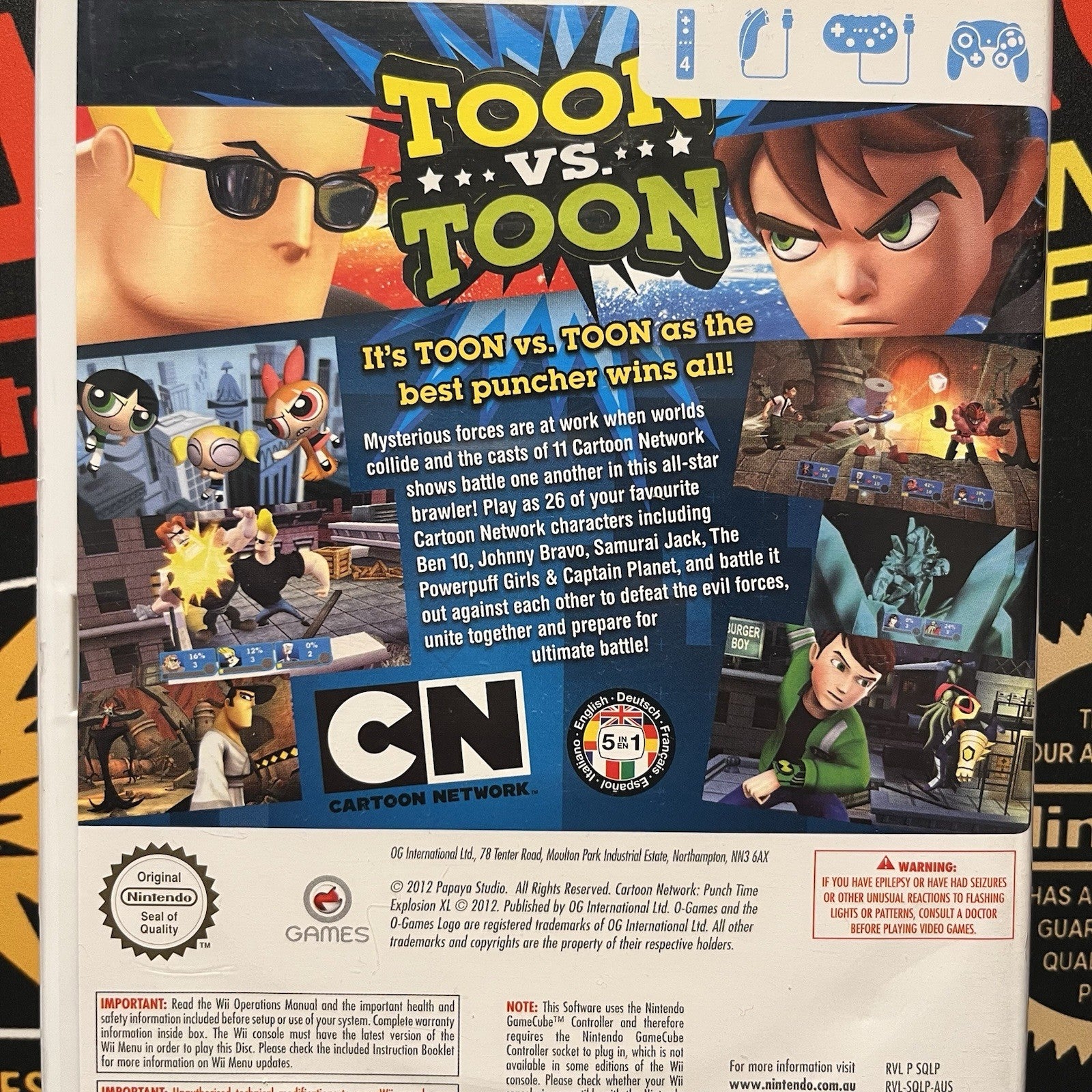 Cartoon Network Punch Time Explosion XL W.Manual Nintendo Wii Wii U