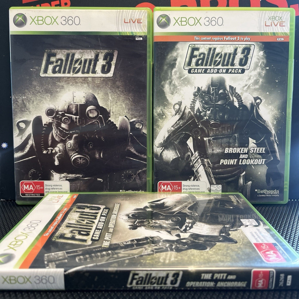 Fallout 3 W.2 Expansion Packs W.Manuals Xbox 360