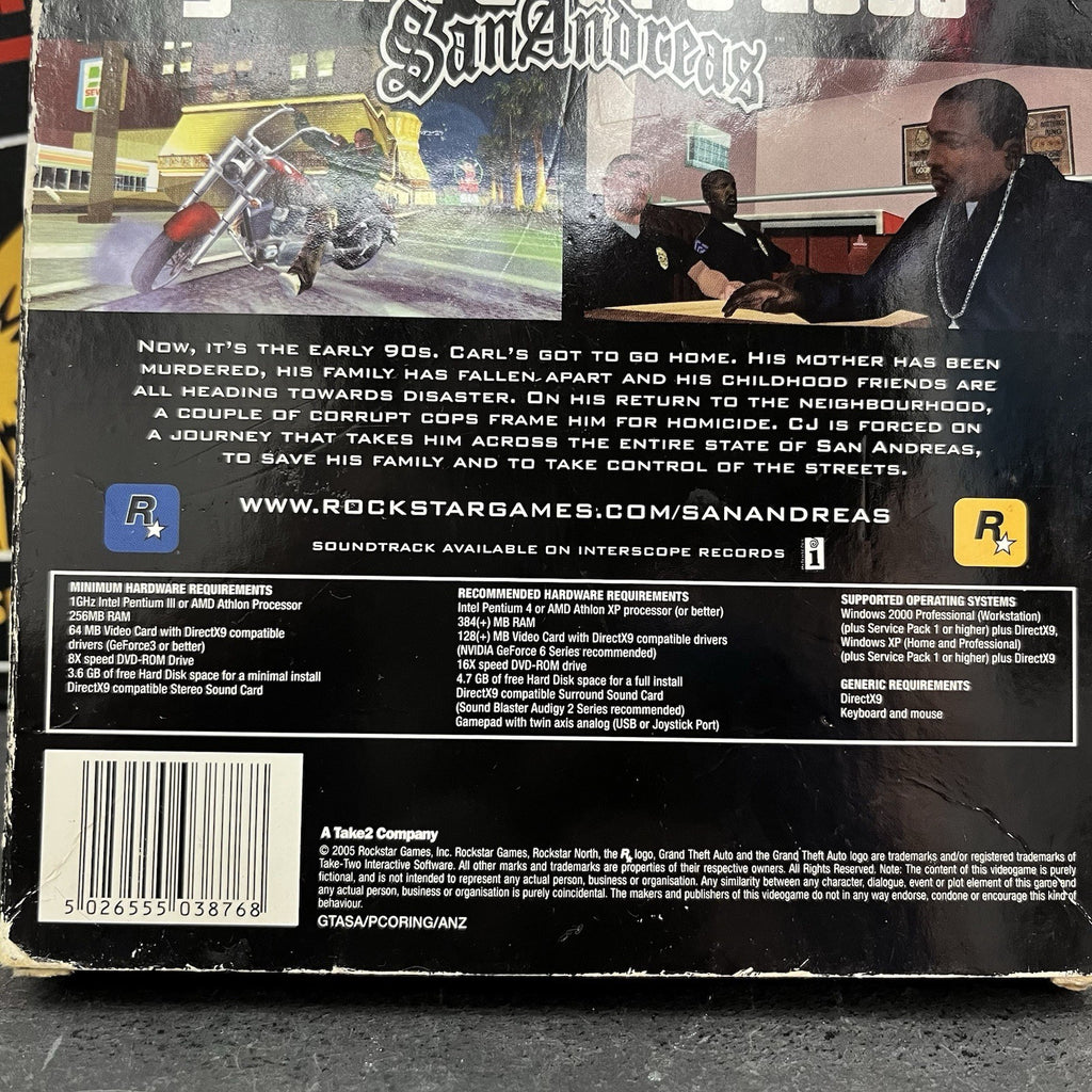 Grand Theft Auto San Andreas GTA PC W.MAP Video Game NO GAME
