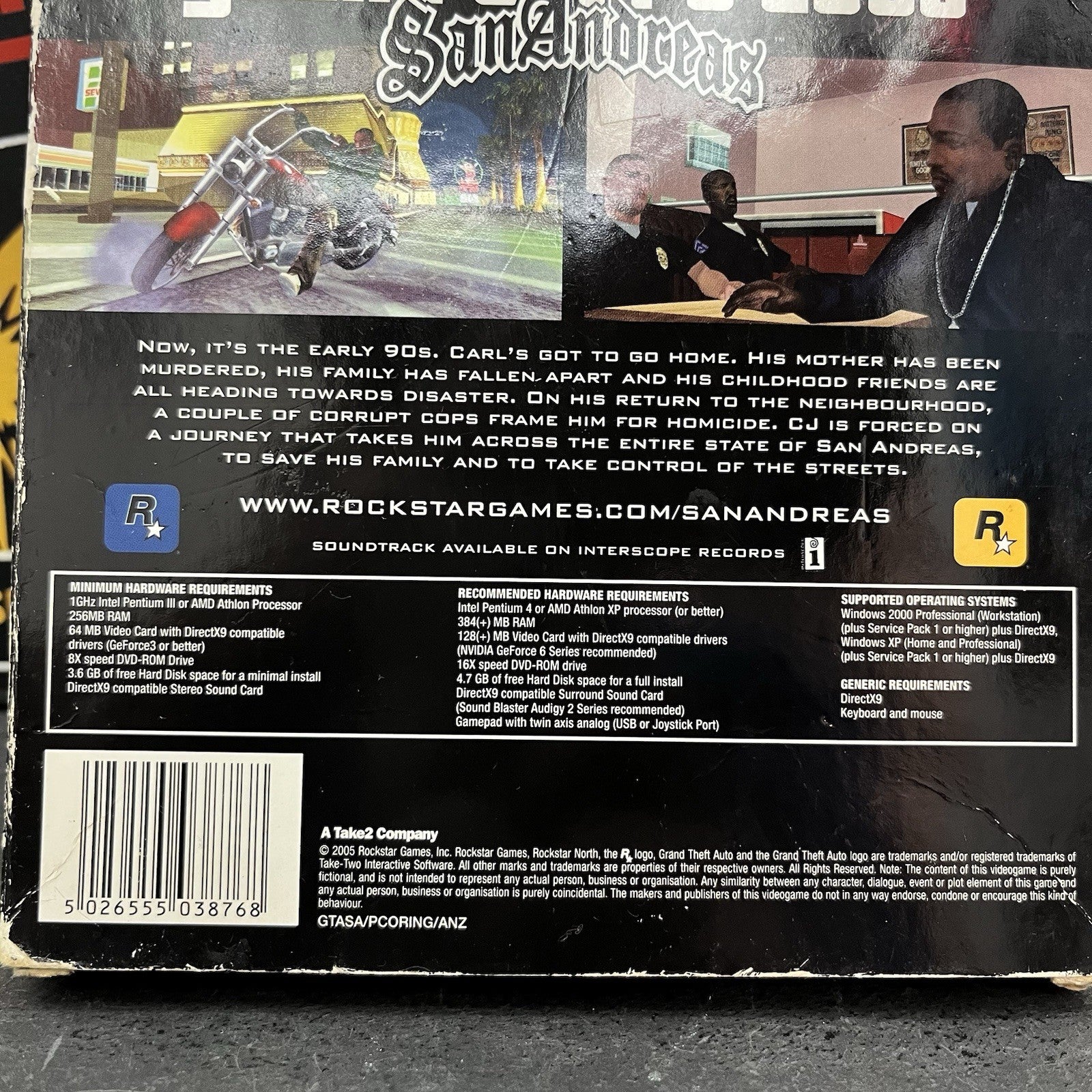 Grand Theft Auto San Andreas GTA PC W.MAP Video Game NO GAME